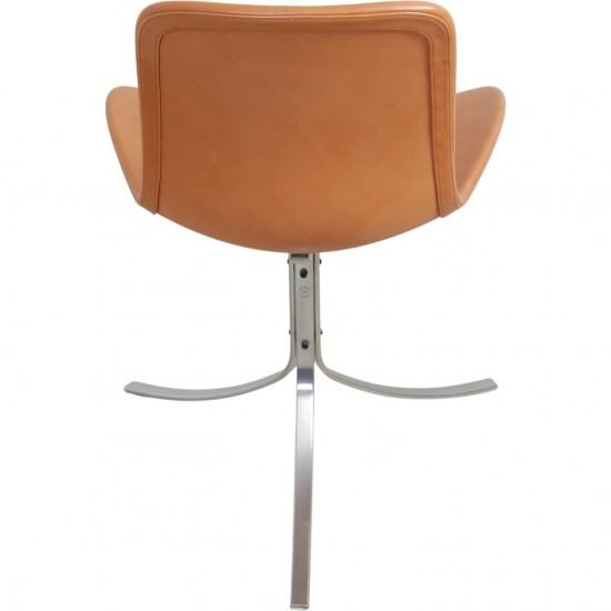 Sæt af 6 Poul Kjærholm PK9 stole i valnød Grace læder 2016