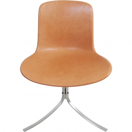 Sæt af 6 Poul Kjærholm PK9 stole i valnød Grace læder 2016