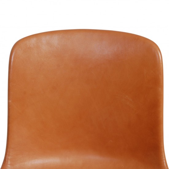 Sæt af 6 Poul Kjærholm PK9 stole i valnød Grace læder 2016