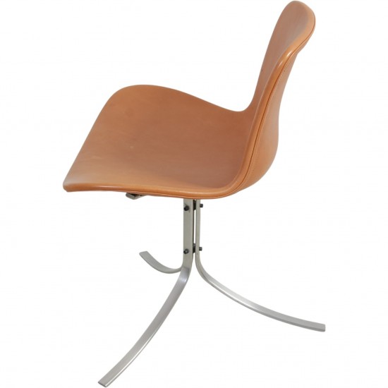 Sæt af 6 Poul Kjærholm PK9 stole i valnød Grace læder 2016