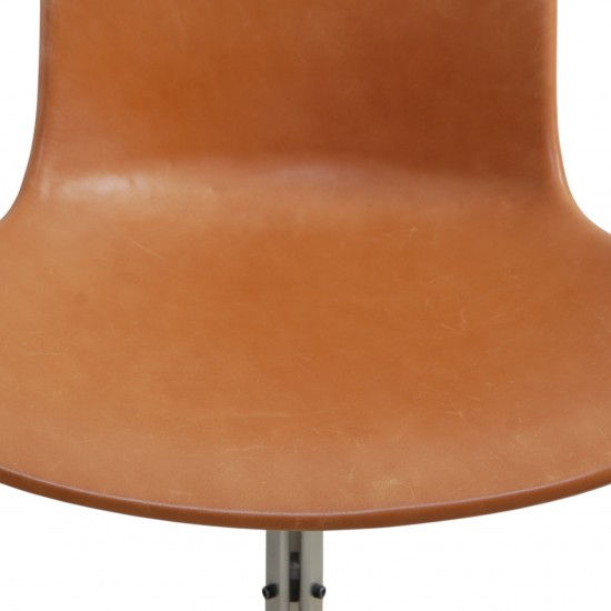 Sæt af 6 Poul Kjærholm PK9 stole i valnød Grace læder 2016