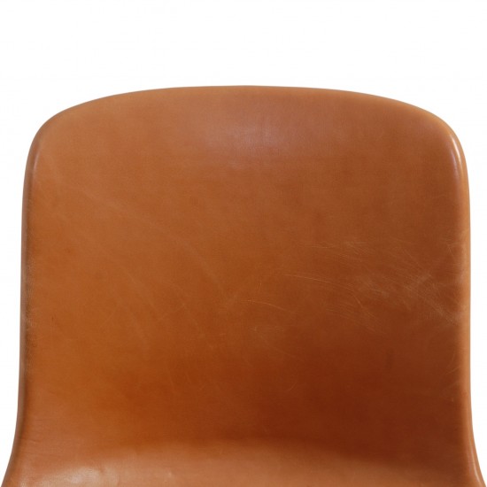 Sæt af 6 Poul Kjærholm PK9 stole i valnød Grace læder 2016