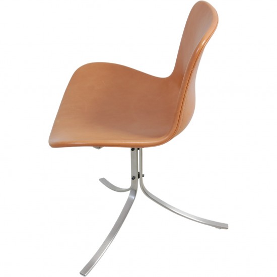 Sæt af 6 Poul Kjærholm PK9 stole i valnød Grace læder 2016