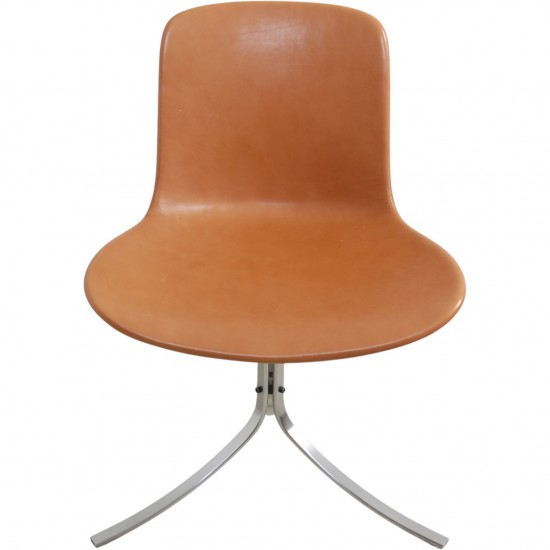 Sæt af 6 Poul Kjærholm PK9 stole i valnød Grace læder 2016