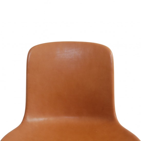 Sæt af 6 Poul Kjærholm PK9 stole i valnød Grace læder 2016