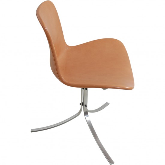 Sæt af 6 Poul Kjærholm PK9 stole i valnød Grace læder 2016