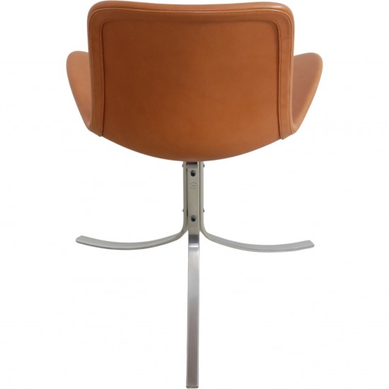 Sæt af 6 Poul Kjærholm PK9 stole i valnød Grace læder 2016