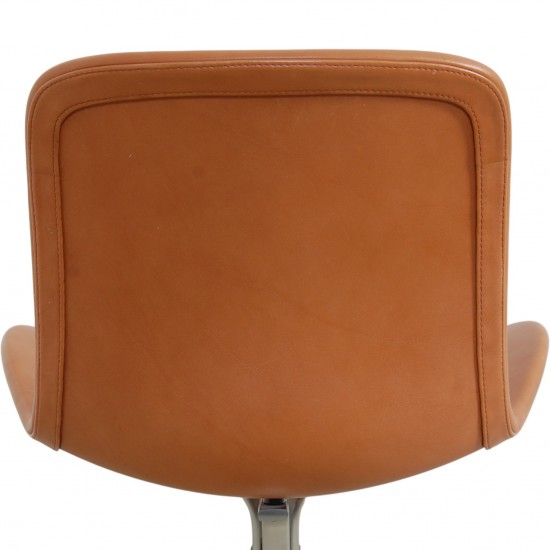 Sæt af 6 Poul Kjærholm PK9 stole i valnød Grace læder 2016