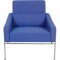 Arne Jacobsen 3301 loungestol i blåt stof 1997