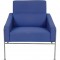 Arne Jacobsen 3301 loungestol i blåt stof 1997