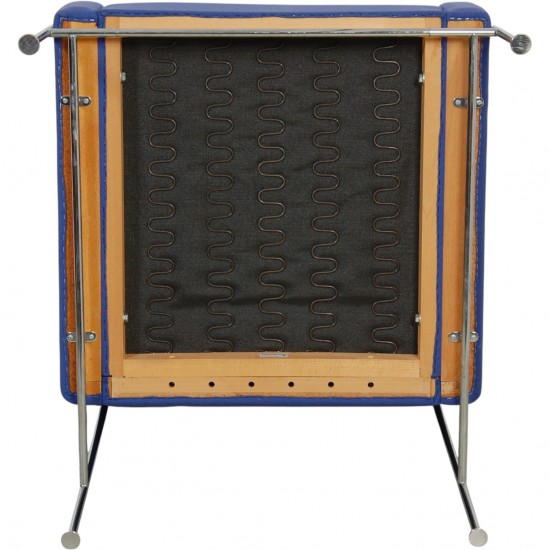 Arne Jacobsen 3301 loungestol i blåt stof 1997