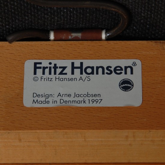 Arne Jacobsen 3301 loungestol i blåt stof 1997