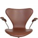 Arne Jacobsen 3217 kontorstol nybetrukket i mokka classic læder 1990'erne