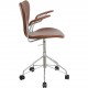 Arne Jacobsen 3217 kontorstol nybetrukket i mokka classic læder 1990'erne