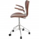 Arne Jacobsen 3217 kontorstol nybetrukket i mokka classic læder 1990'erne