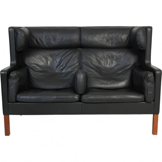 Børge Mogensen 2-personers Kupe sofa i sort læder 1980'erne