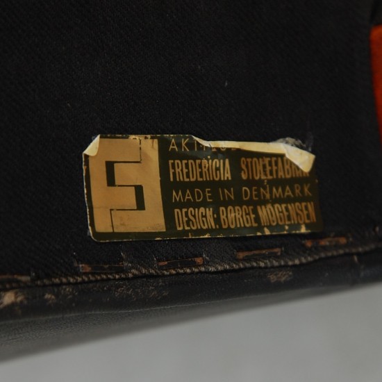 Børge Mogensen 2-personers Kupe sofa i sort læder 1980'erne