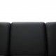 Hans Wegner 3-personers GE290 sofa i sort læder og sæbebehandlet eg