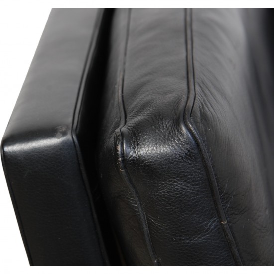 Poul Kjærholm PK31 2.personers sofa i sort Aura læder 1985