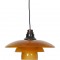 Poul Henningsen PH3,5/3 pendel med ravfarvede glasskærme 1950'erne