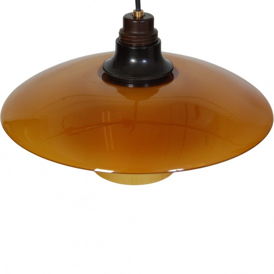 Poul Henningsen PH3,5/3 pendel med ravfarvede glasskærme 1950'erne