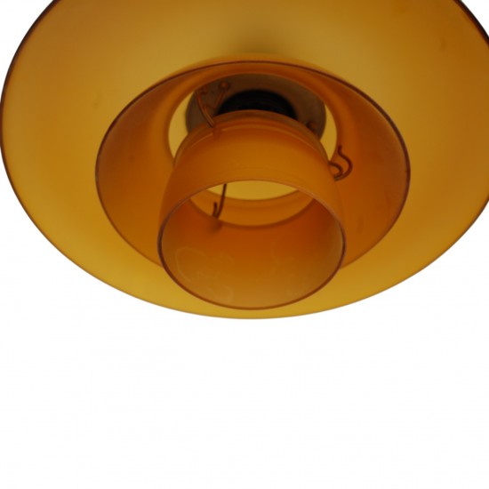 Poul Henningsen PH3,5/3 pendel med ravfarvede glasskærme 1950'erne