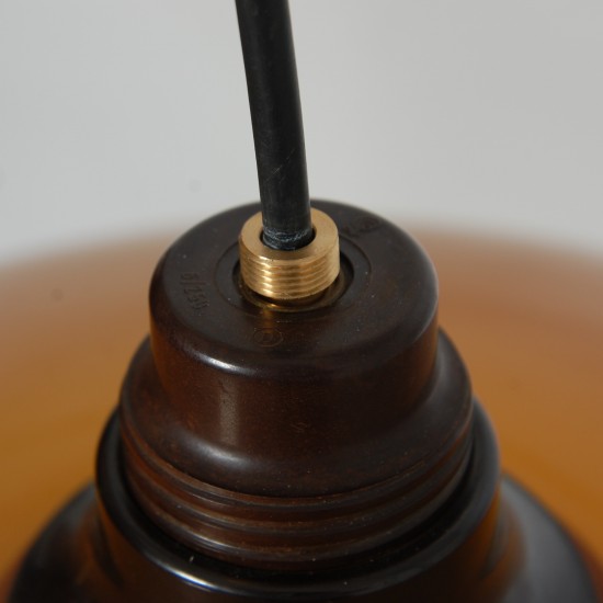 Poul Henningsen PH3,5/3 pendel med ravfarvede glasskærme 1950'erne