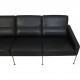 Arne Jacobsen 3304 4.personers lufthavnssofa i sort læder