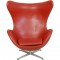 Arne Jacobsen Vintage Ægget stol i rødt læder