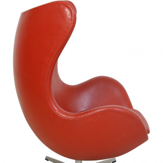 Arne Jacobsen Vintage Ægget stol i rødt læder