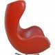 Arne Jacobsen Vintage Ægget stol i rødt læder