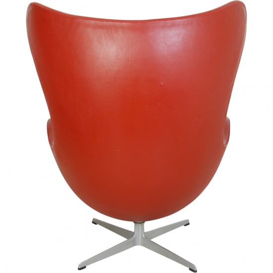 Arne Jacobsen Vintage Ægget stol i rødt læder