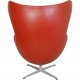 Arne Jacobsen Vintage Ægget stol i rødt læder