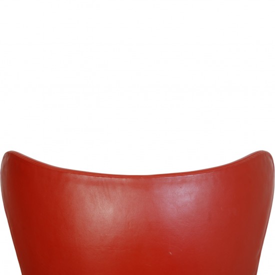 Arne Jacobsen Vintage Ægget stol i rødt læder