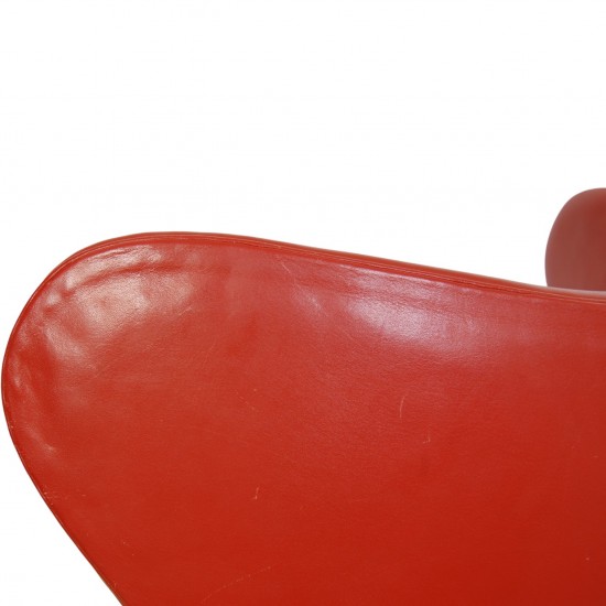 Arne Jacobsen Vintage Ægget stol i rødt læder