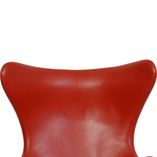 Arne Jacobsen Vintage Ægget stol i rødt læder