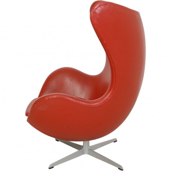 Arne Jacobsen Vintage Ægget stol i rødt læder