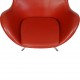 Arne Jacobsen Vintage Ægget stol i rødt læder