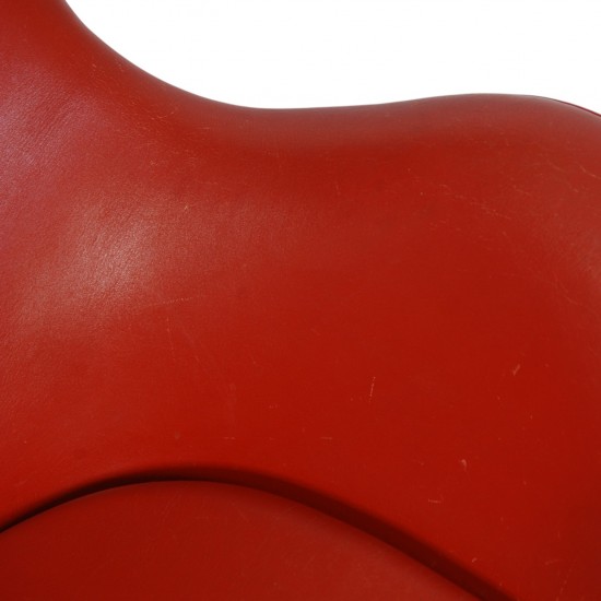 Arne Jacobsen Vintage Ægget stol i rødt læder