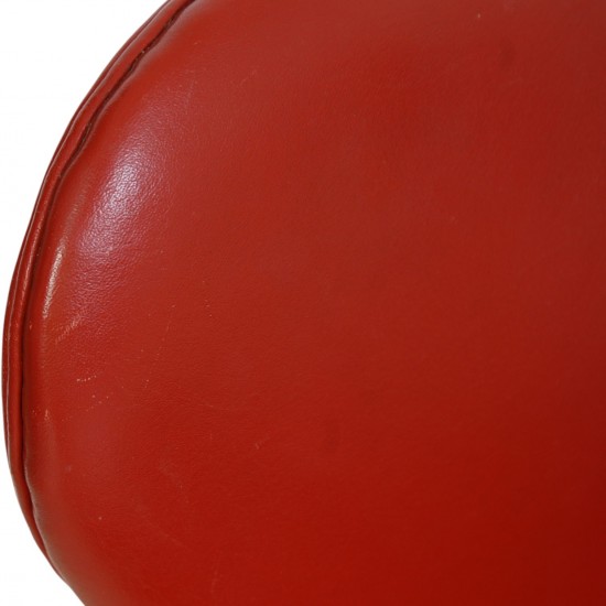 Arne Jacobsen Vintage Ægget stol i rødt læder