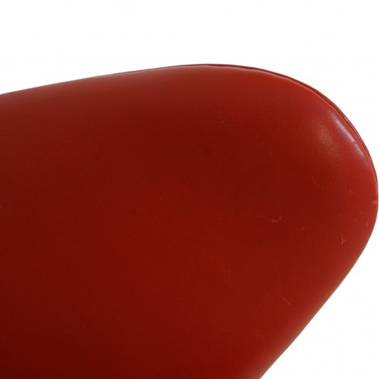 Arne Jacobsen Vintage Ægget stol i rødt læder