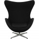 Arne Jacobsen Ægget stol i sort stof
