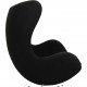 Arne Jacobsen Ægget stol i sort stof