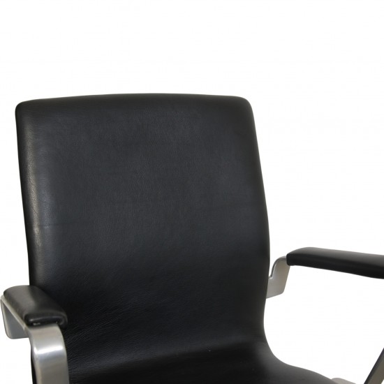 Arne Jacobsen Oxford stol i sort Aura læder 1999