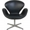 Arne Jacobsen Høj Svane stol i sort Essential læder
