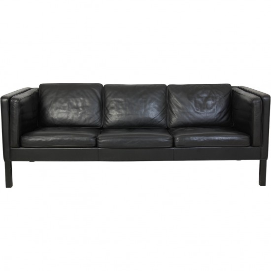 Børge Mogensen 2333 3-personers sofa i sort læder