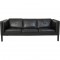 Børge Mogensen 2333 3-personers sofa i sort læder