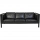 Børge Mogensen 2333 3-personers sofa i sort læder
