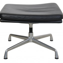 Charles Eames EA223 stool in black leather