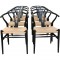 Sæt af 8 sorte Hans Wegner Y-stole CH24